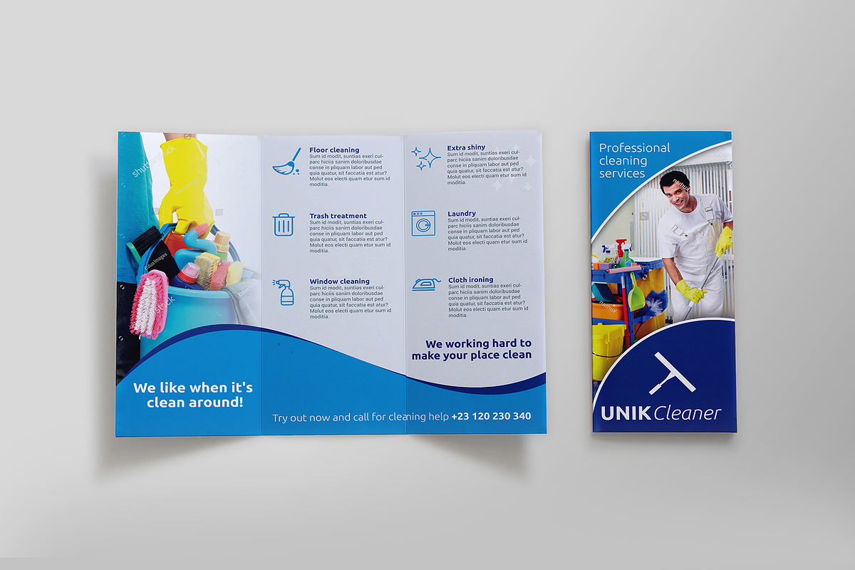 Cleaning Tri-Fold Brochure - SK in Brochure Templates - product preview 8