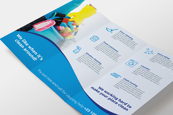 Cleaning Tri-Fold Brochure - SK in Brochure Templates - product preview 4