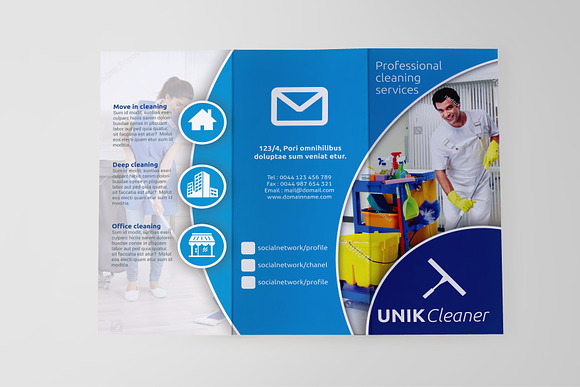 Cleaning Tri-Fold Brochure - SK in Brochure Templates - product preview 7