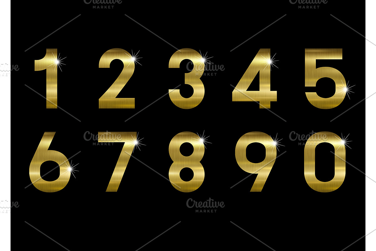 Gold metal number in Illustrations - product preview 8