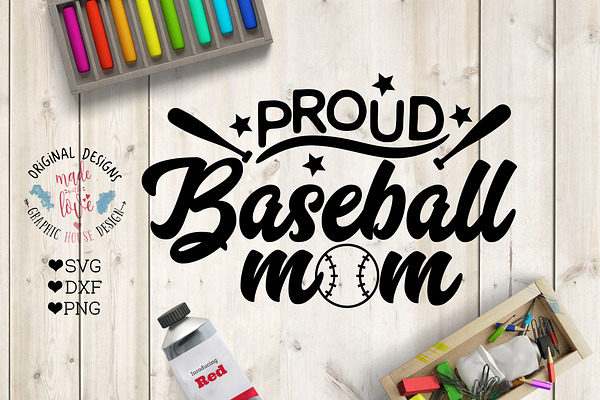 Proud Baseball Mom Cutting File