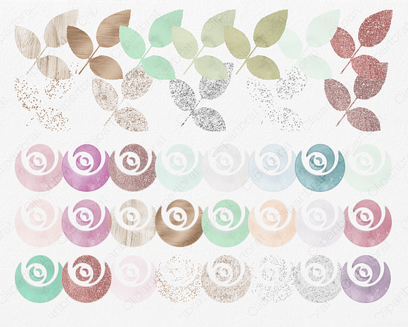 Mint & Blush Chic Floral Clipart in Illustrations - product preview 1