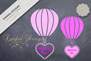 Hot Air Balloons with Filigree Heart