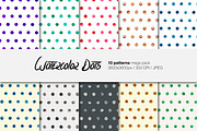 Watercolor Dots patterns pack
