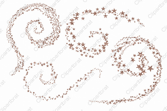 Rose Gold Metallic Star Clipart in Illustrations - product preview 4