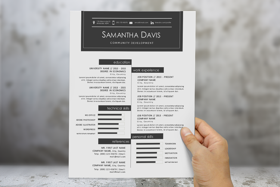 2 in 1 icon modern Word resume in Resume Templates - product preview 8