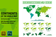 Continents vector world map