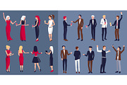 Women and Men Icons Separated Vector Illustration