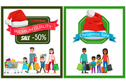 Pair of Christmas Sale Cards Vector Illustration