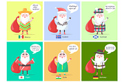 Mexico Iceland Santa Clauses Vector Illustration