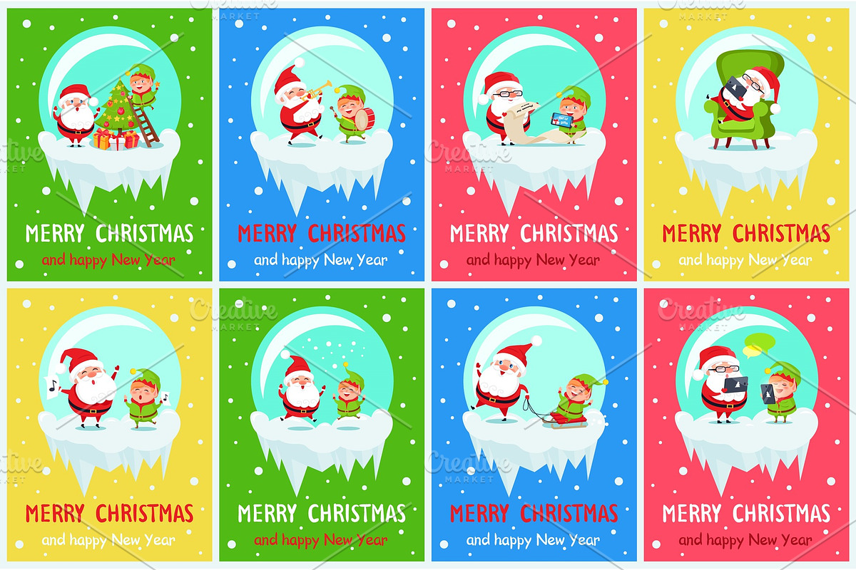 Merry Chritsmas Great Pleasure Vector Illustration in Objects - product preview 8