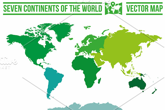Continents vector world map in Objects - product preview 1