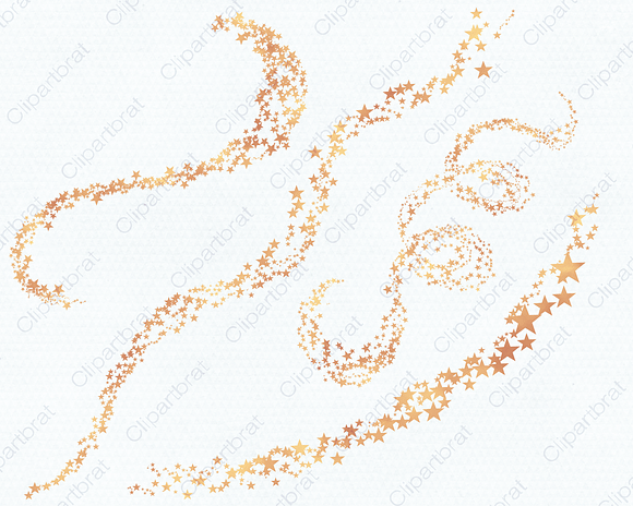Orange Watercolor Star Clipart in Illustrations - product preview 2