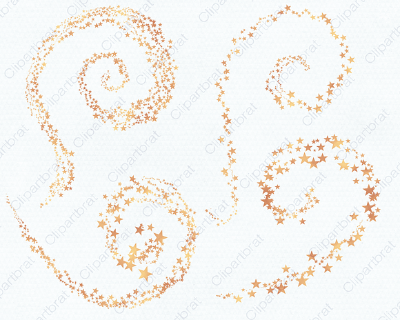 Orange Watercolor Star Clipart in Illustrations - product preview 4