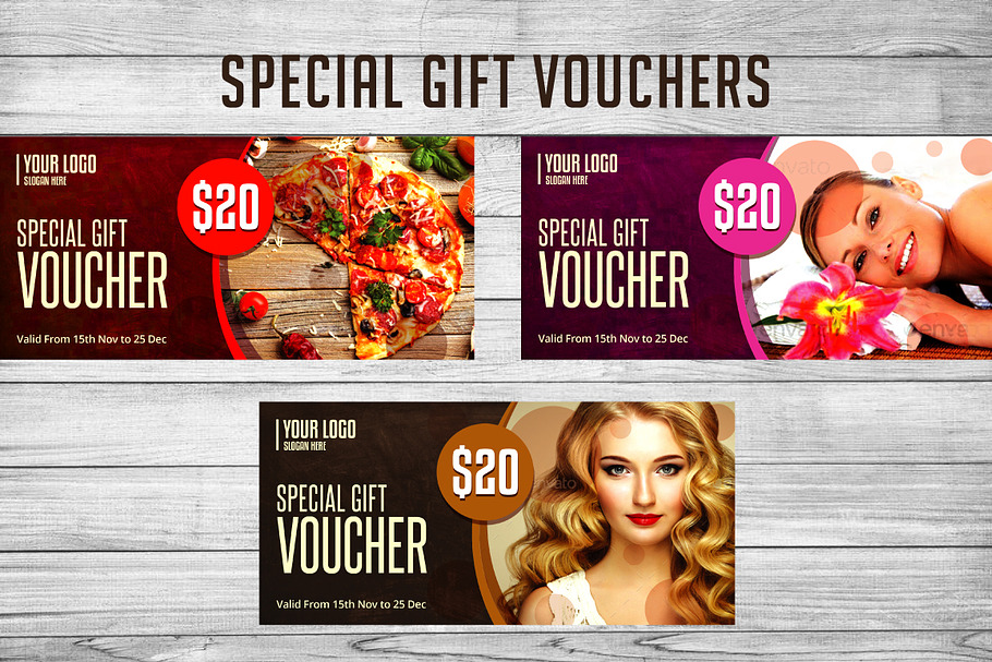 3 Special Gift Vouchers in Card Templates - product preview 8