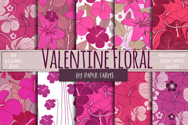 Valentine floral backgrounds