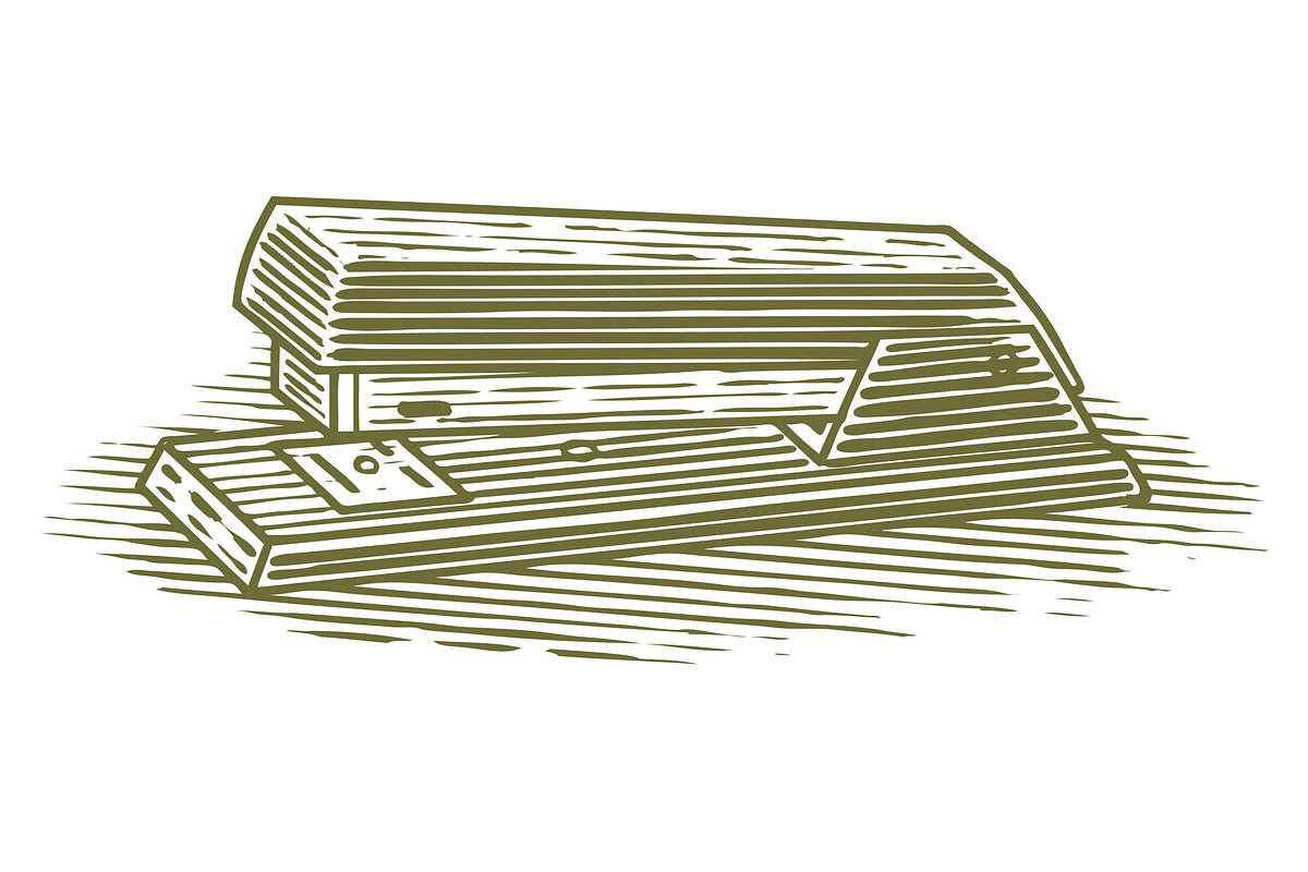 Woodcut Stapler in Illustrations - product preview 8