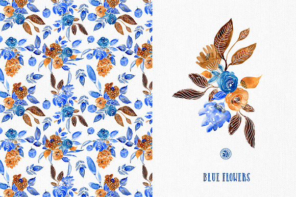 Blue Flowers in Illustrations - product preview 2