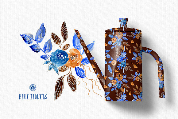Blue Flowers in Illustrations - product preview 3