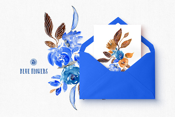 Blue Flowers in Illustrations - product preview 5