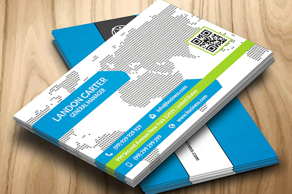 CT023 Corporate business card in Business Card Templates - product preview 2