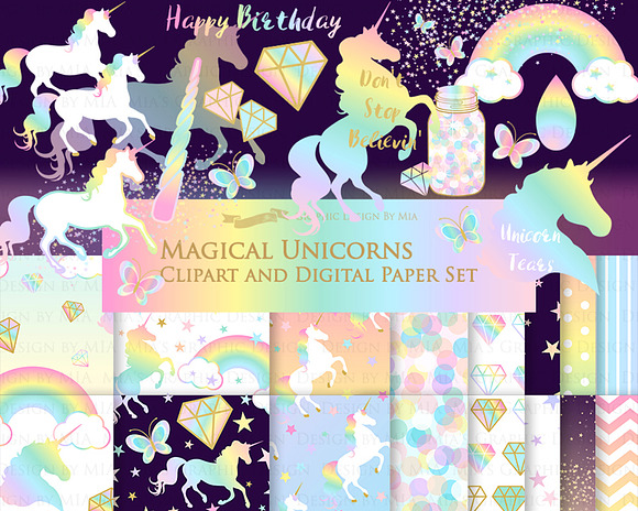 Magical Unicorns, Einhorn, Rainbow in Illustrations - product preview 7