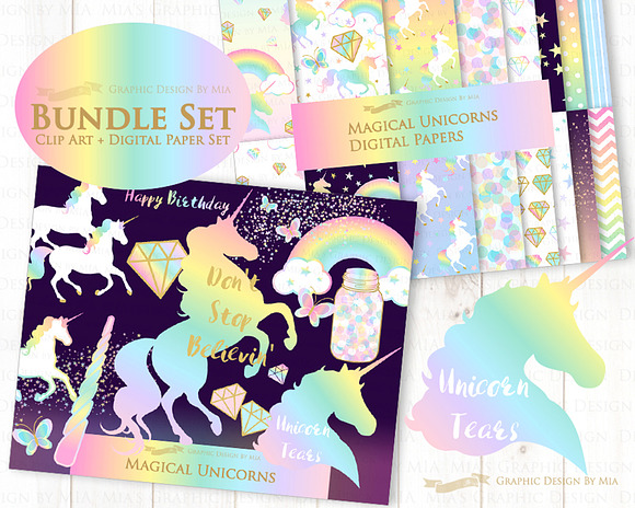 Magical Unicorns, Einhorn, Rainbow in Illustrations - product preview 8
