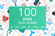 100 Data Flat Icons
