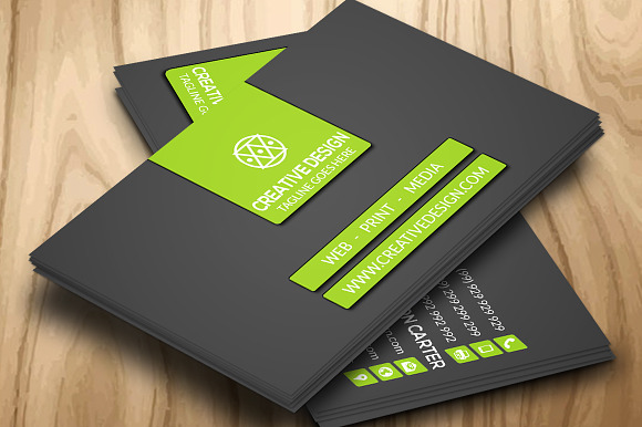 CT027 Corporate business card in Business Card Templates - product preview 1