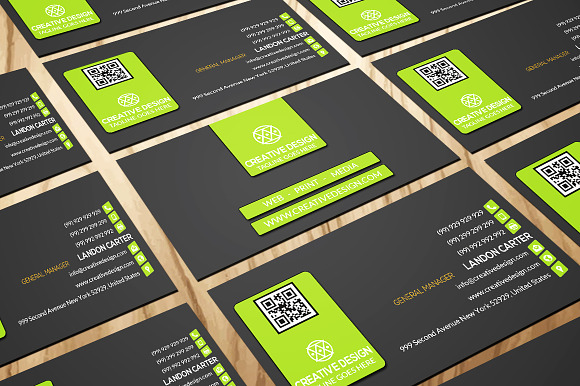 CT027 Corporate business card in Business Card Templates - product preview 3