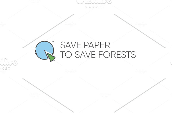 Eco Logo Save paper to save forest 