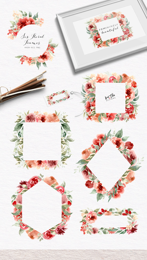 Vintage Red and Peach in Illustrations - product preview 4
