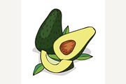 Isolate ripe avocado fruit