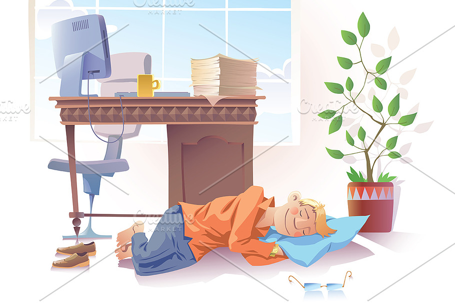 Sleeping at Work in Illustrations - product preview 8