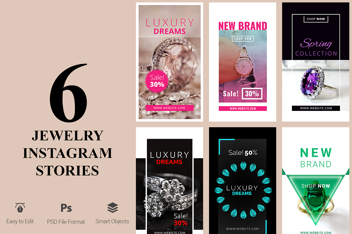 Jewelry Instagram Stories in Instagram Templates - product preview 8