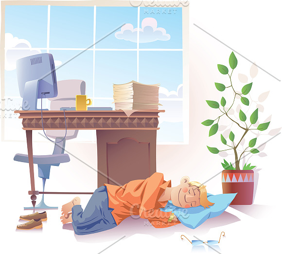 Sleeping at Work in Illustrations - product preview 1