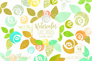 Mint & Gold Chic Floral Clipart