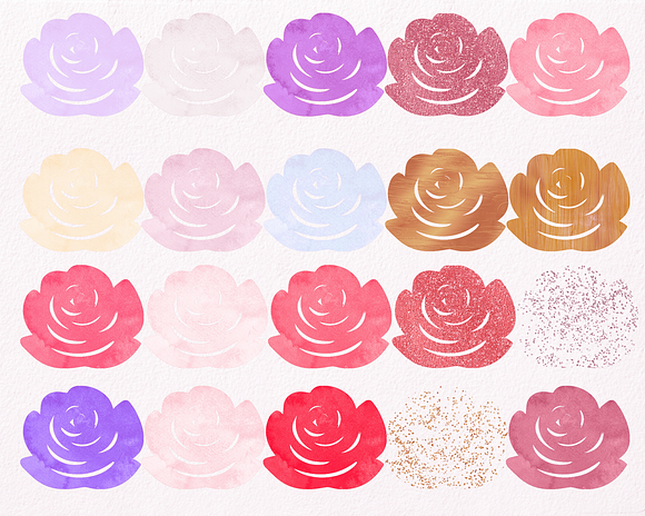 Simple Roses in Pink & Rose Gold in Illustrations - product preview 2
