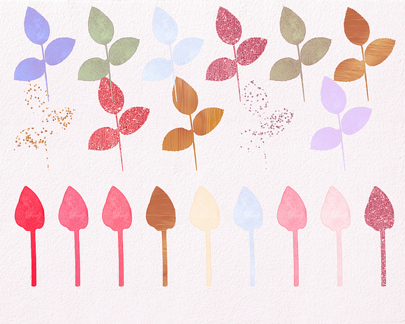 Simple Roses in Pink & Rose Gold in Illustrations - product preview 3