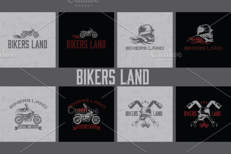 Illustrations on biker theme