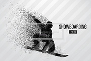 Silhouette of a snowboard rider