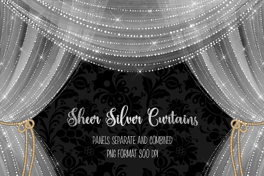 Sheer Silver Curtain Overlays