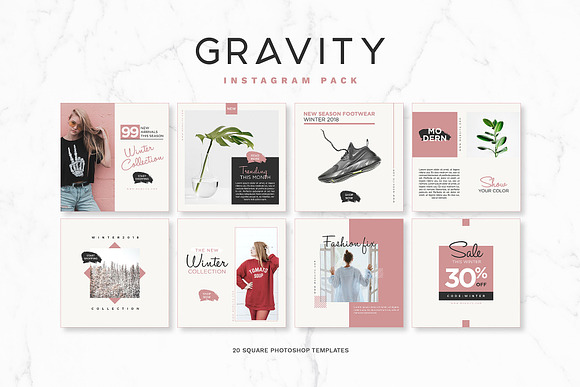 Gravity Instagram Pack in Instagram Templates - product preview 3