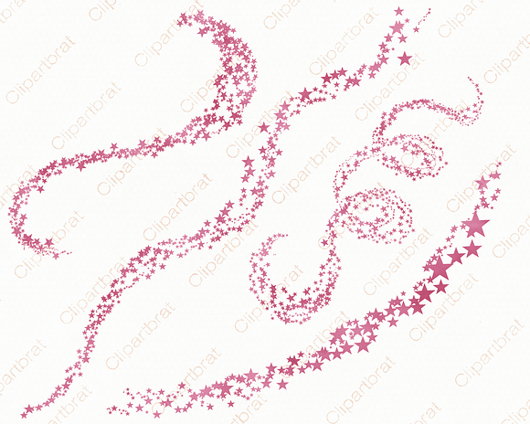 Mauve Pink Celestial Stars Clipart in Illustrations - product preview 3