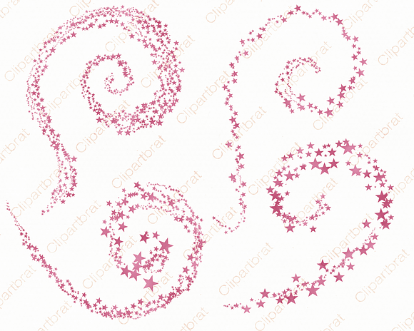Mauve Pink Celestial Stars Clipart in Illustrations - product preview 4