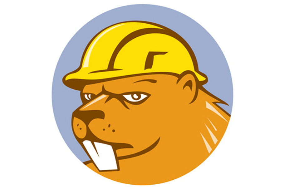 Beaver Construction Worker Circle Ca