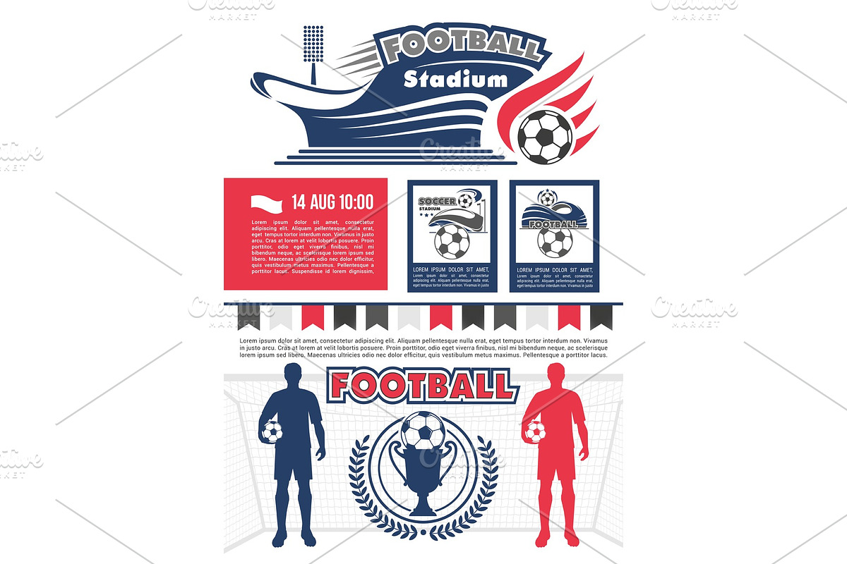 Football sport competition poster for soccer match in Illustrations - product preview 8