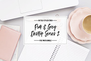 Pink & Grey Styled Desktop Bundle 2