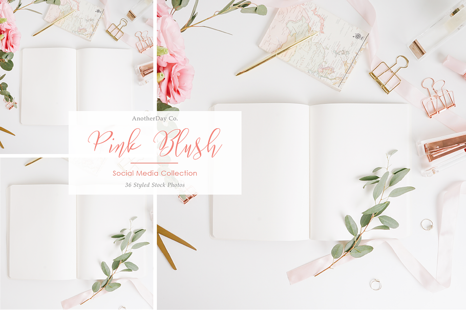 Pink Notebook Styled Stock Photo in Print Mockups - product preview 8