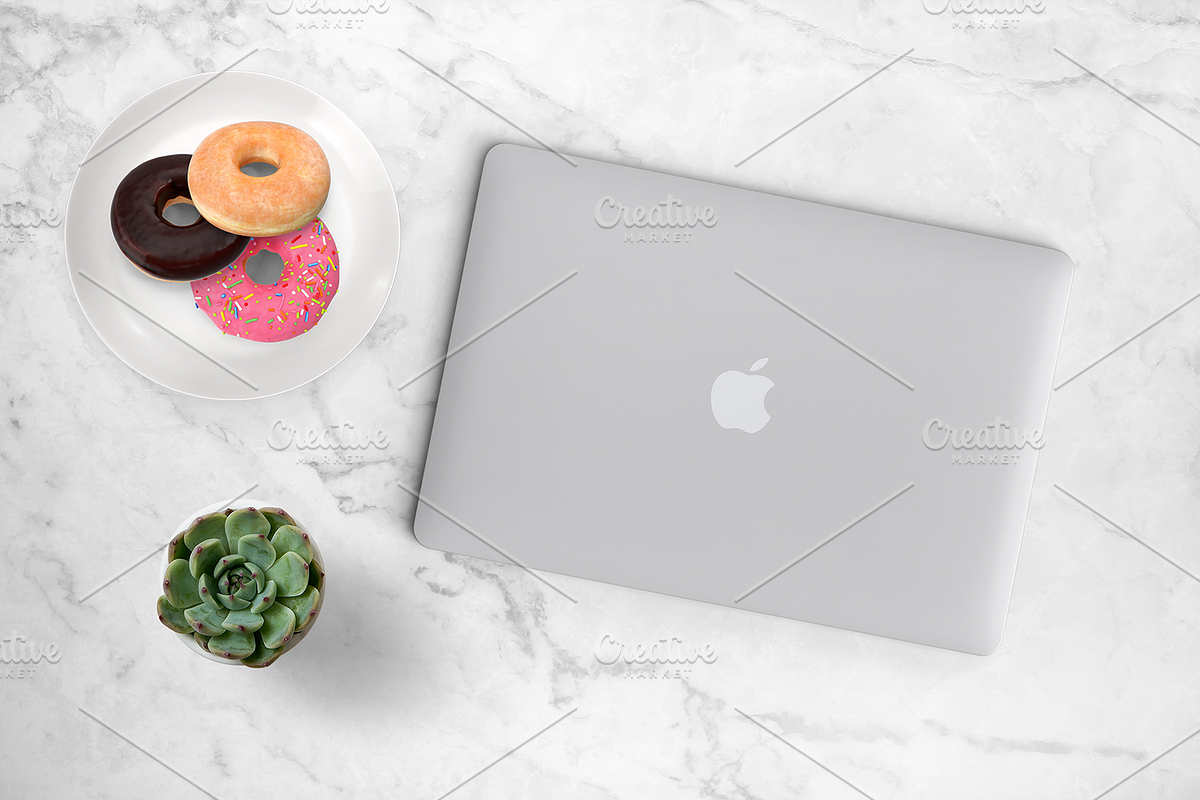 Donut & Laptop Styled Scene 26-0019 in Product Mockups - product preview 8
